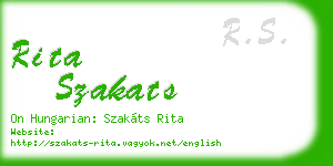 rita szakats business card